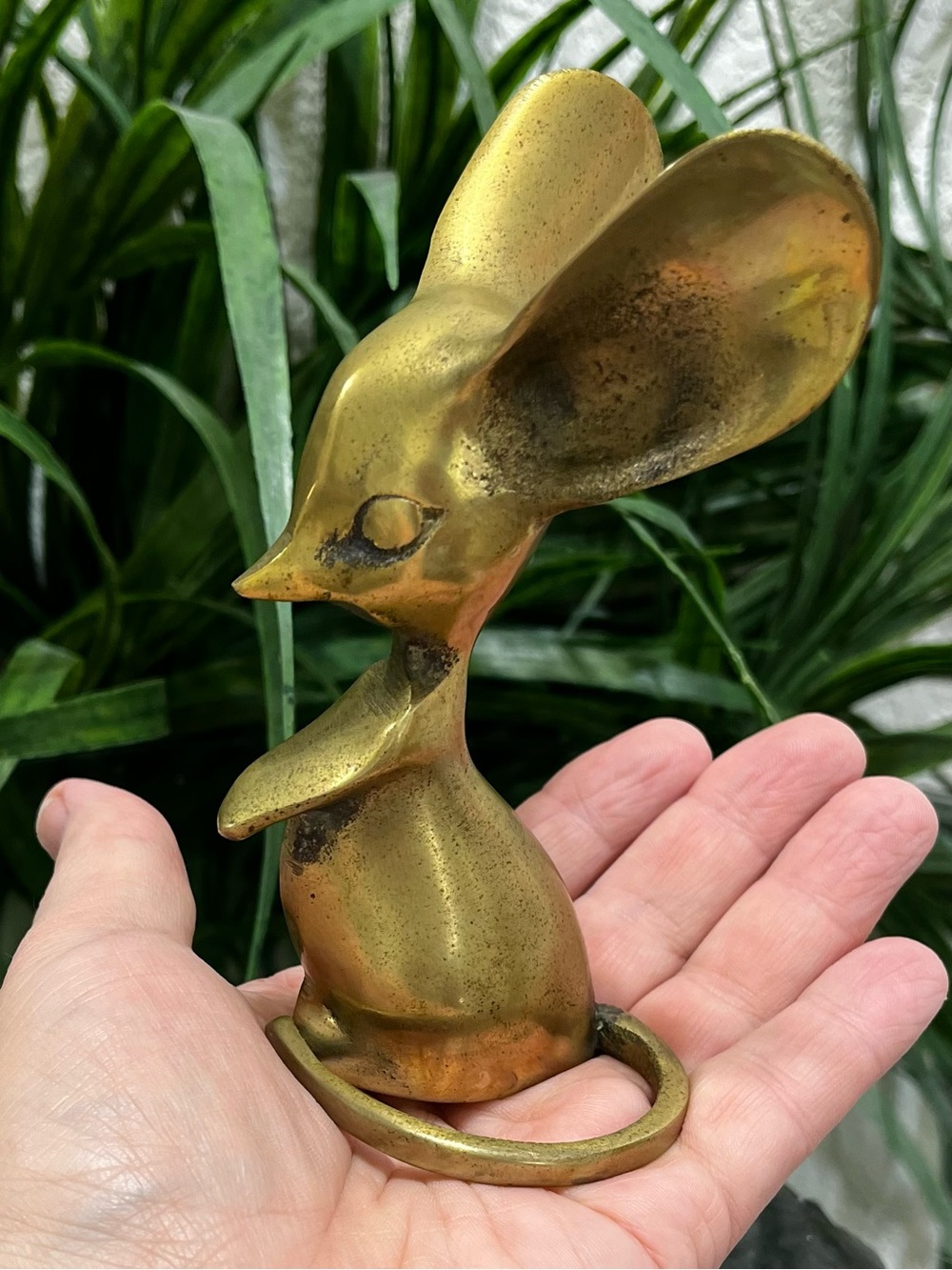 Vintage Early 1970’s Solid Brass Big Ears German Mouse Figure